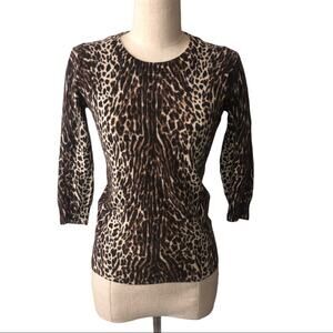 J. Crew XS leopard print crew neck sweater